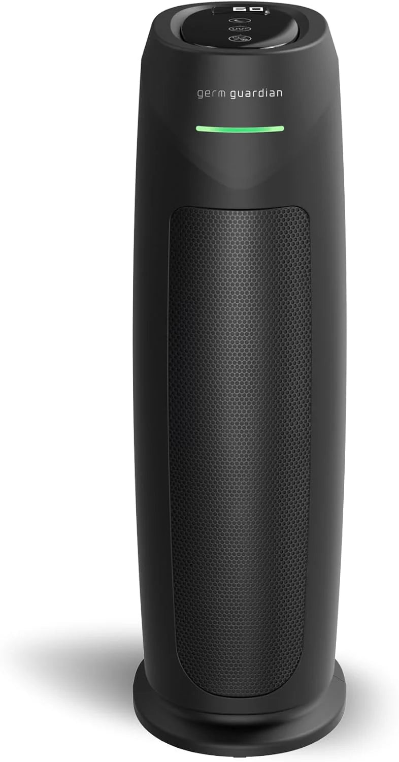 GermGuardian Air Purifier for Home with HEPA Pure Filter, for Wildfire Smoke, Pet Dander, Pollen, Odors, Large Rooms Up To 743 Sq. Ft., Removes 99.97% Pollutants, UV-C Light, 22, AC4825E, Gray