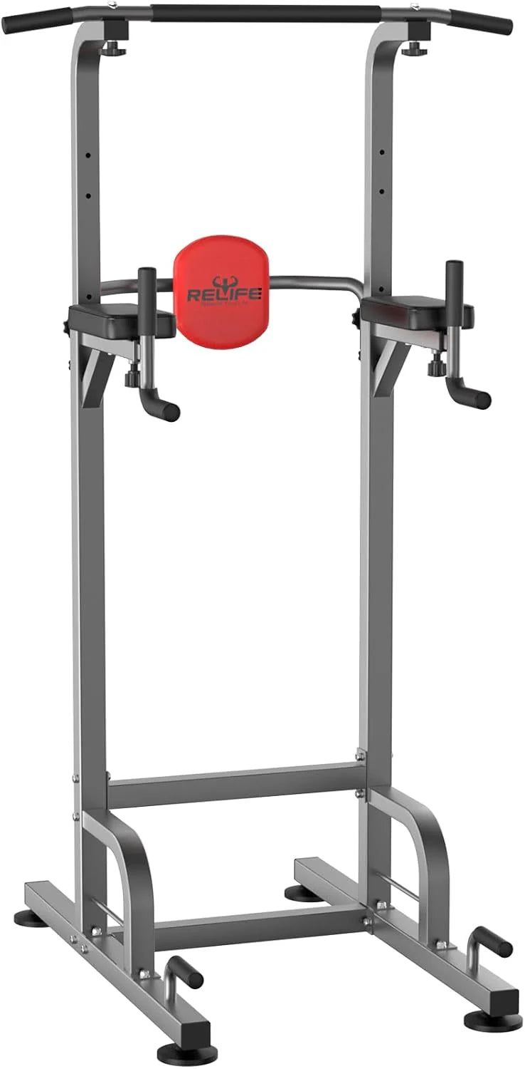 RELIFE REBUILD YOUR LIFE Power Tower Pull Up Bar Station Workout Dip Station