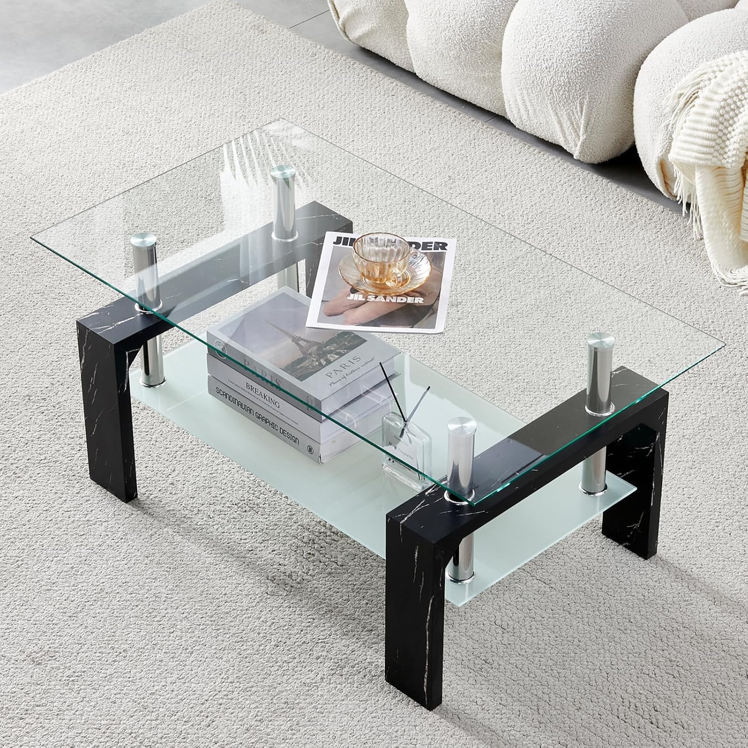 Living Room Rectangle Coffee Table Tea Table Suitable for Waiting Room Modern Side Coffee Table