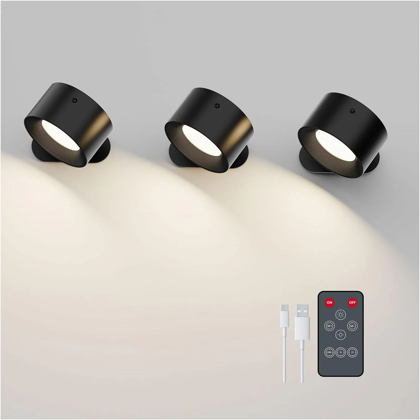 LED Wall Sconce Rechargeable Battery Operated with USB and Adjustable Color Temperatures