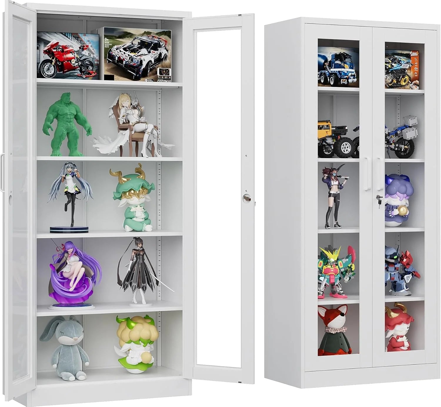 SISESOL Wide & Deep Metal Storage Cabinet with 2 Doors and 6 Shelves,72x36x18