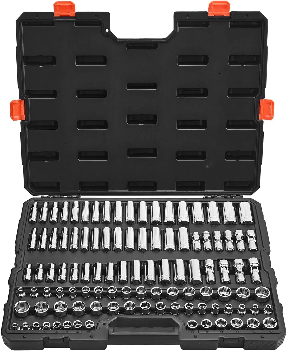 VEVOR Mechanics Tool Set and Socket Set Drive Deep and Standard Sockets Metric Mechanic Tool Kit