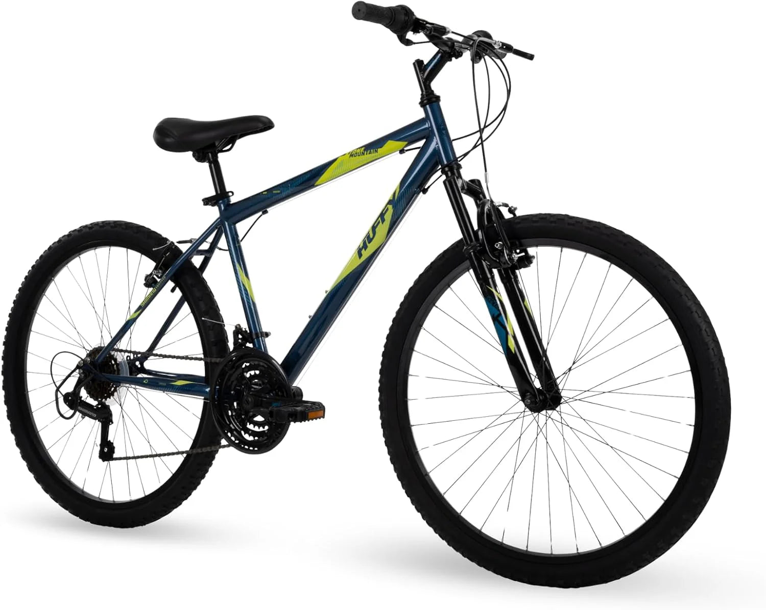 Huffy Stone Mountain Hardtail Mountain Bike for Boys/Girls/Men/Women, 20/24/26 Sizes, 6 or 21 Speed Shimano Twist Shifting, Front or Dual Suspension, Comfort Saddle, Sleek Colors