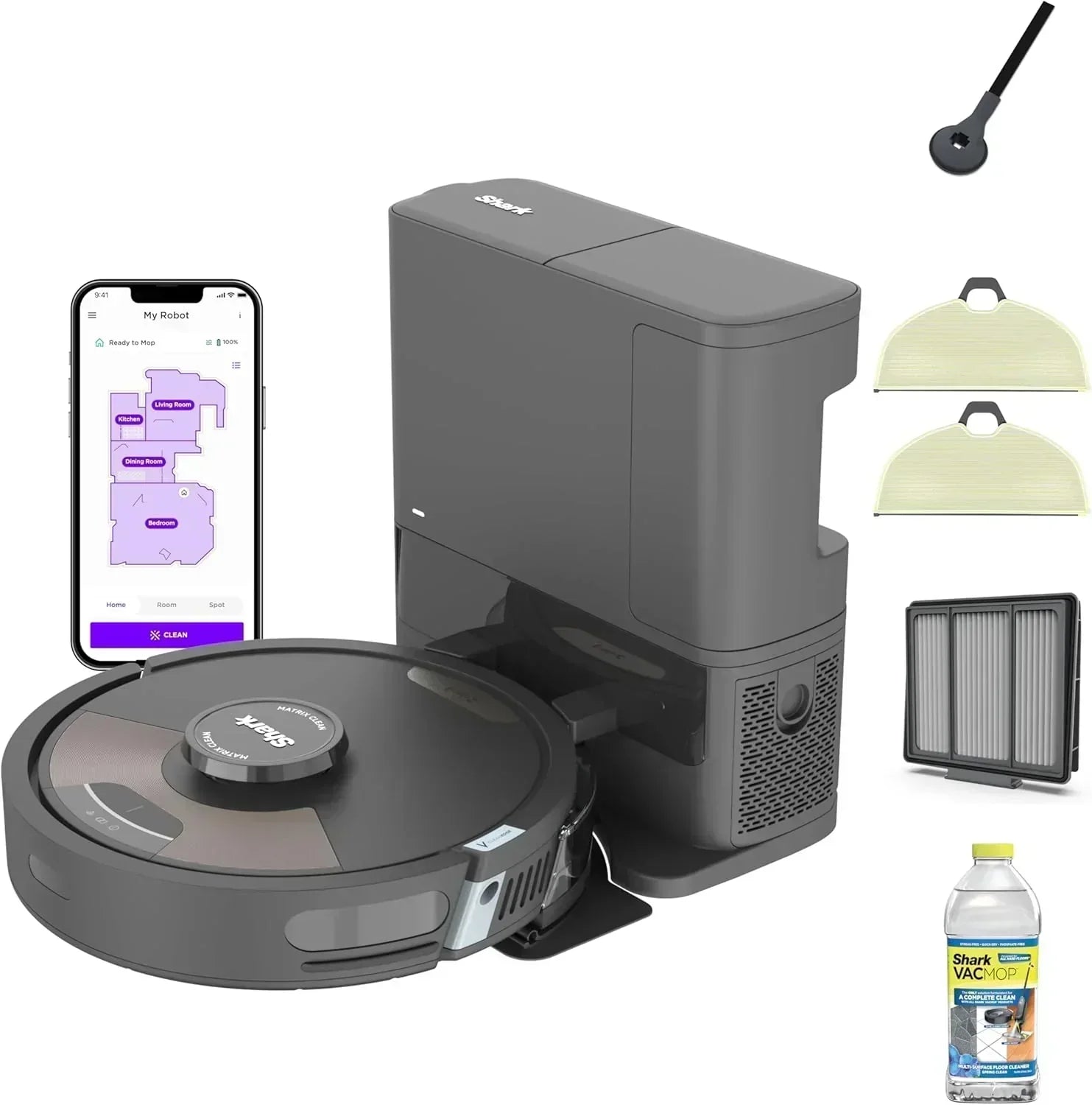 Voice Control Robot Vacuum with Matrix Clean Navigation Home Mapping 60-Day Capacity