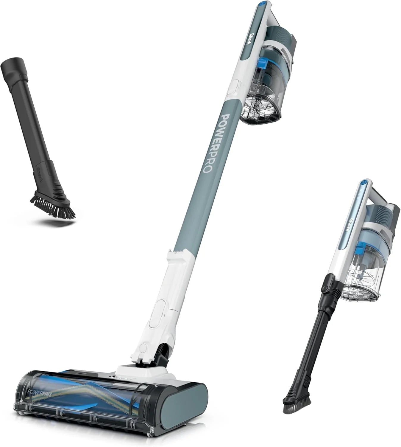 Shark Pet Cordless Stick Vacuum with XL Dust Cup, LED Headlights, Removable Handheld Vac, Crevice Tool, Portable Vacuum for Household Pet Hair, Carpet & Hard Floors, 40min Runtime, Ice Blue, IX141AMZ