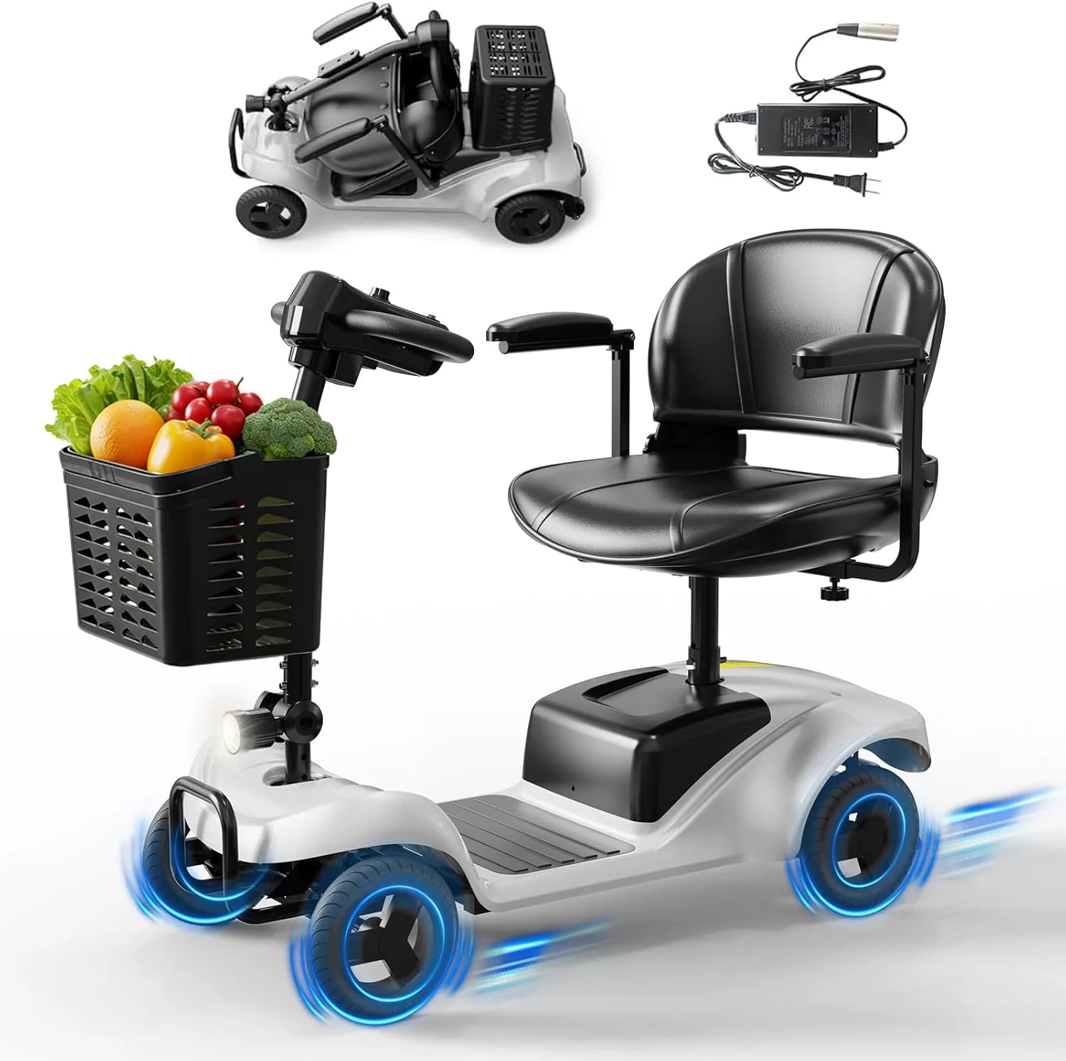 Mobility Scooter for Adults,4 Wheel Mobility Scooter,15 Miles Range,300LBS Capacity