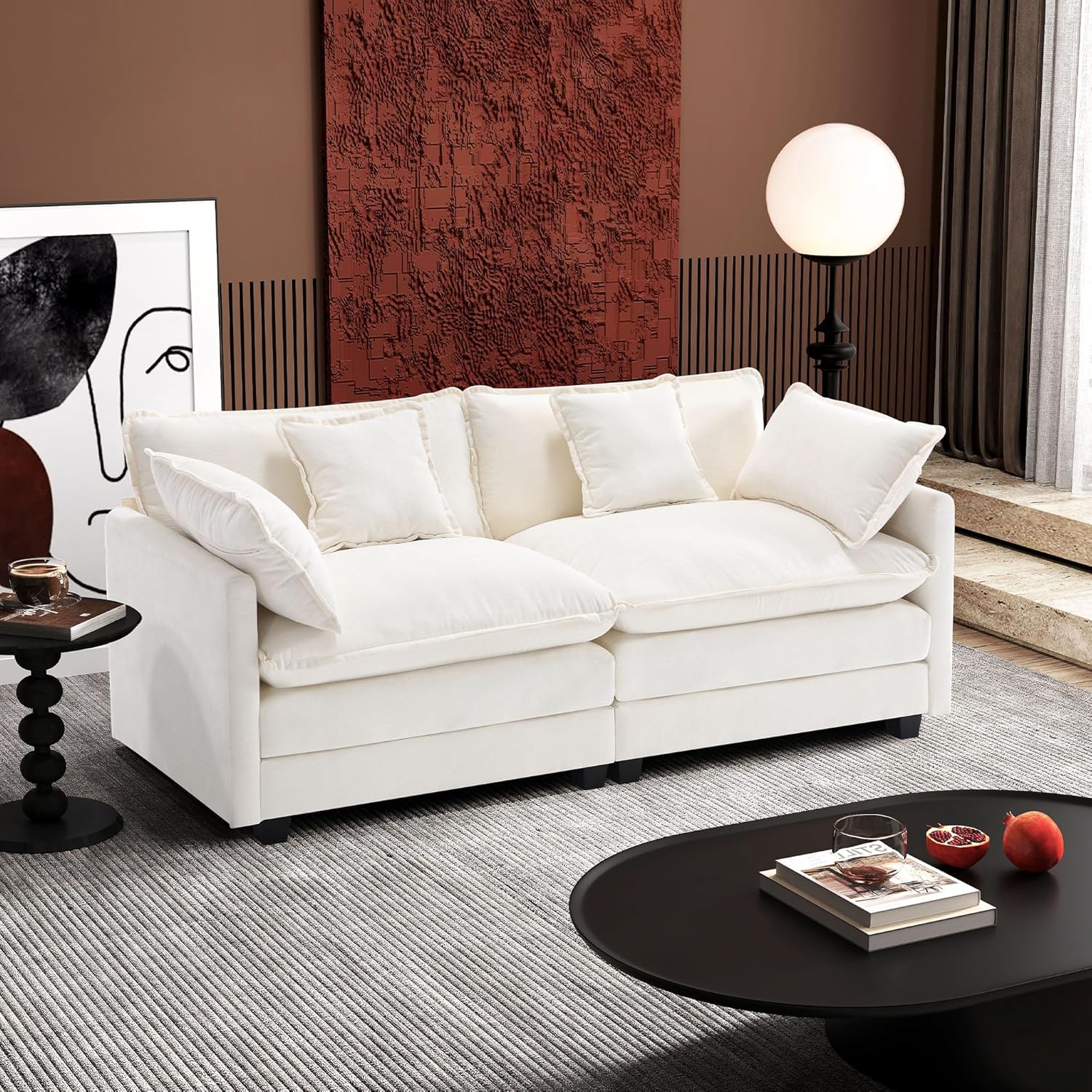 ihanherry 146-inch U-shaped modern sofa modular area cloud sofa