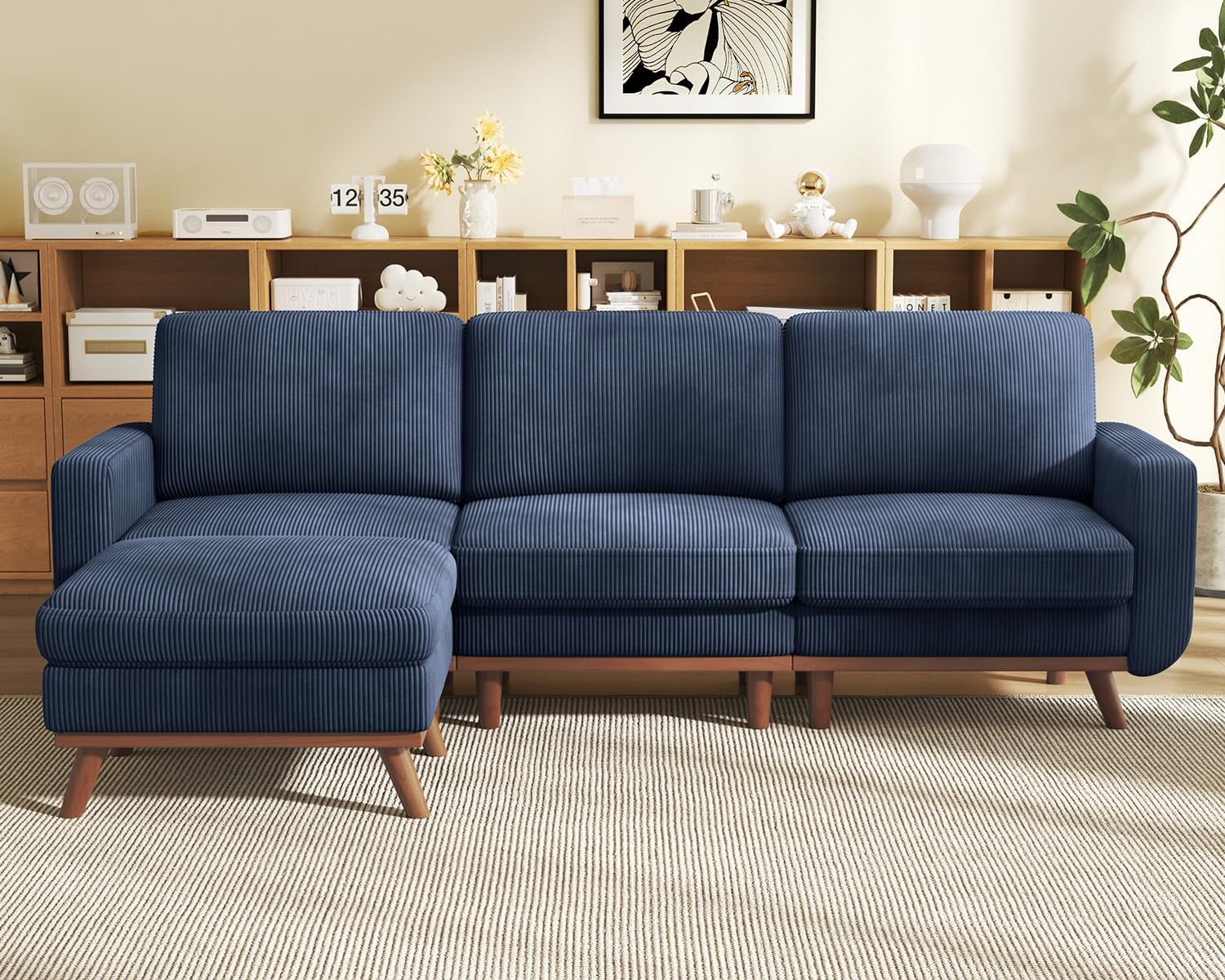 Vesgantti 68 Loveseat Sofa - Green, Comfy Corduroy with Spring Cushion, Solid Wood Frame, Modern Deep Seat, Bedroom & Living Room, Office Couch
