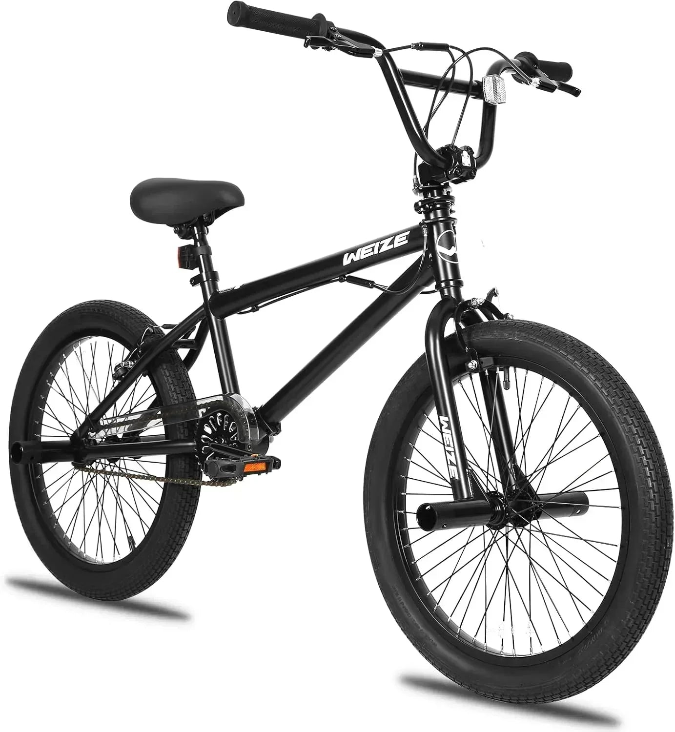 WEIZE Freestyle BMX Bicycle 20 Inch Stunt Bike for Kids and Adults Men and Women High Strength