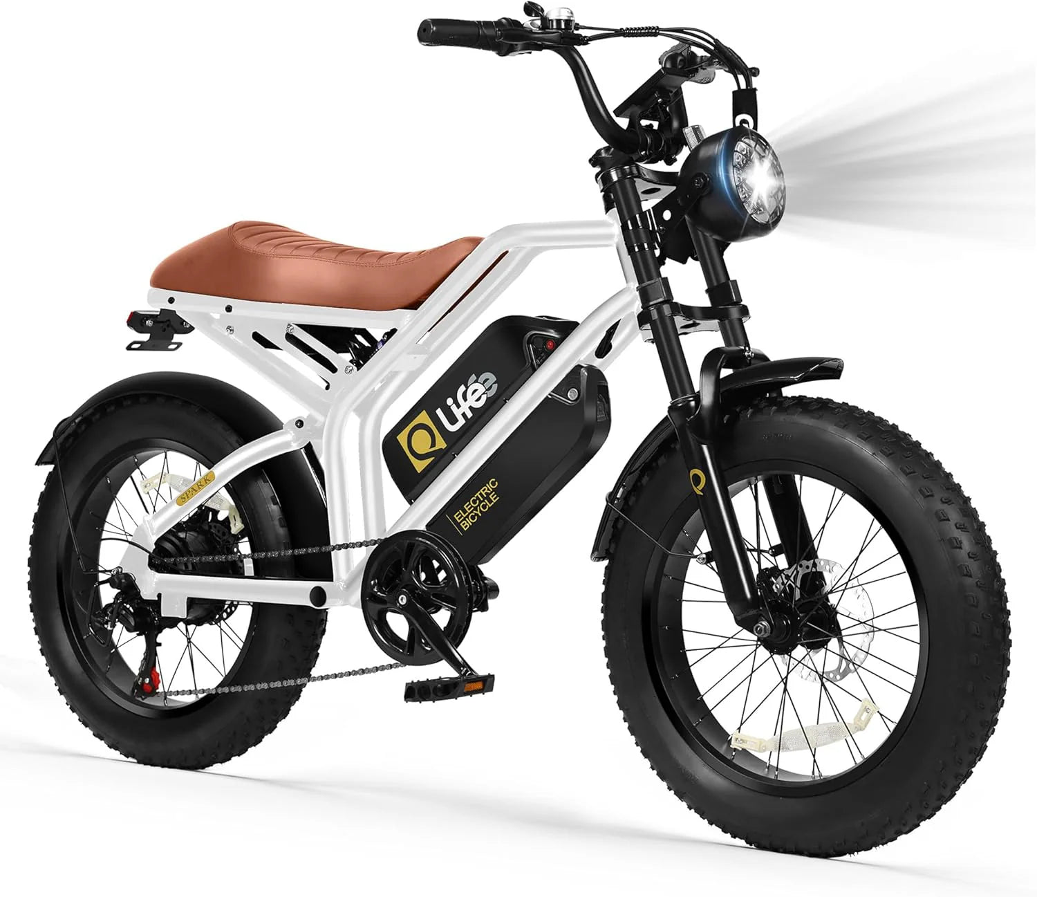 Qlife Electric Bike for Adults/Teens Spark-1500W Peak Motor 20 Fat Tires 28MPH(Unlock to 35MPH) Dirt Bike