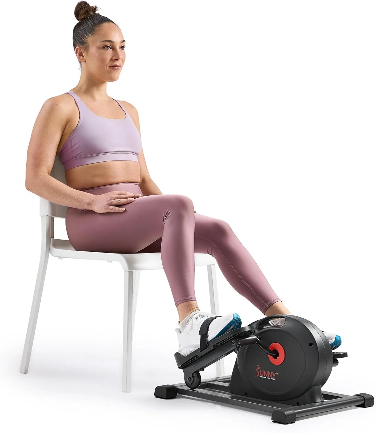 Sunny Health & Fitness Smart Mini Elliptical Trainer Indoor Under-Desk Pedal Exerciser for Seniors