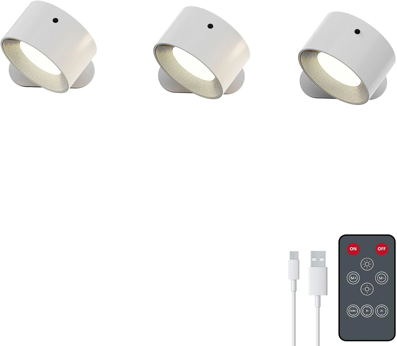 LED Wall Sconce Rechargeable Battery Operated with USB and Adjustable Color Temperatures