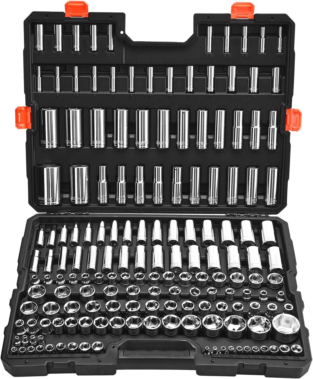 VEVOR Mechanics Tool Set and Socket Set Drive Deep and Standard Sockets Metric Mechanic Tool Kit