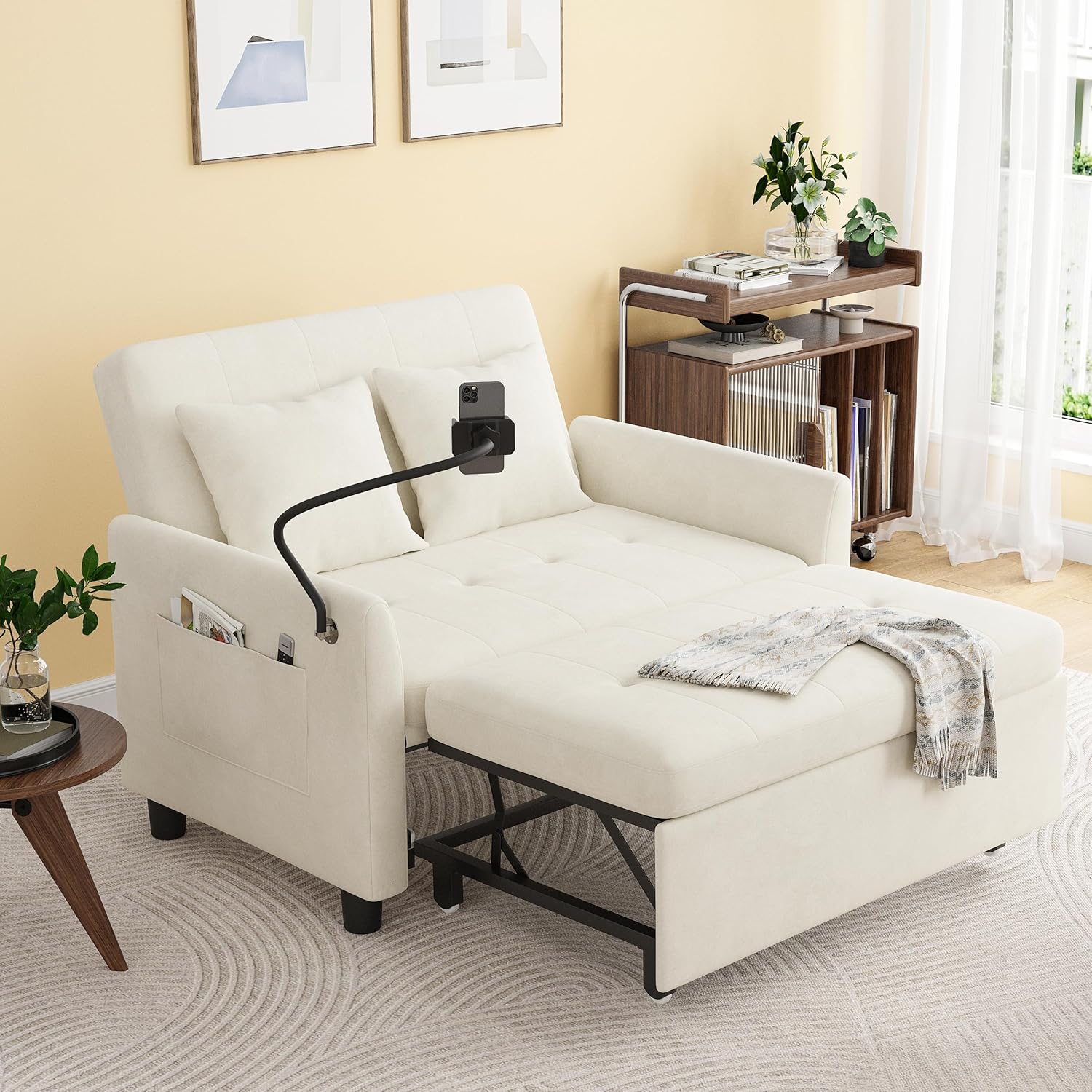 Sleeper Sofa Bed 3 in 1 Convertible Sleeper Couch Bed Pull Out Small Loveseat Sofa