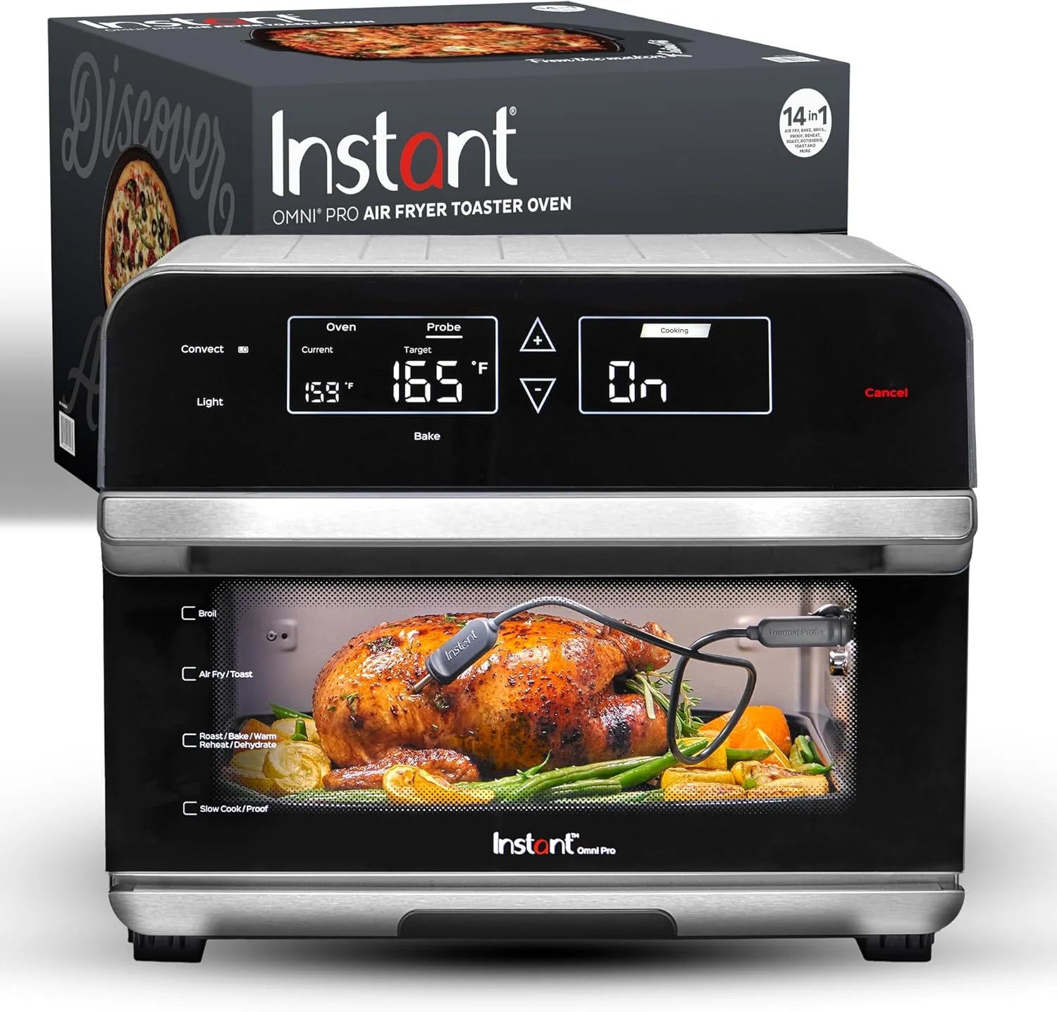 Instant Pot Omni Plus 19QT/18L Toaster Oven Air Fryer, 10-in-1 Functions, Fits 12 Pizza, Crisp, Broil, Bake, Roast, Toast, Warm, Convection, 100+ In-App Recipes, from the Makers of Instant Pot, Black
