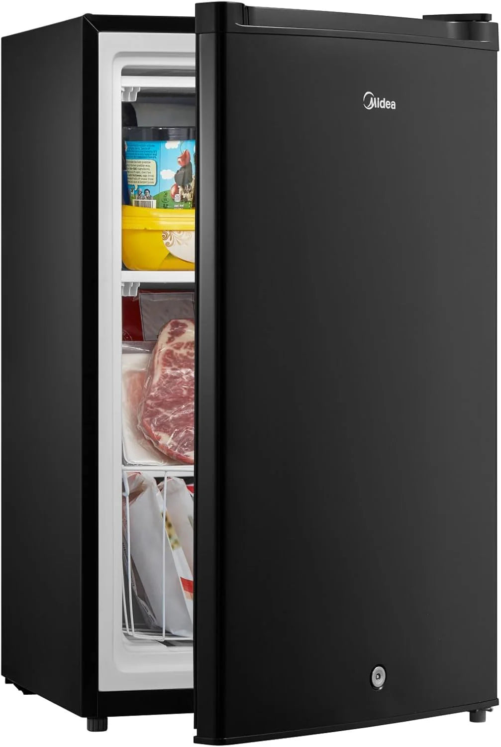 Midea MRU03M2ABB Upright Freezer, 3.0 Cubic Feet Mini Freezer