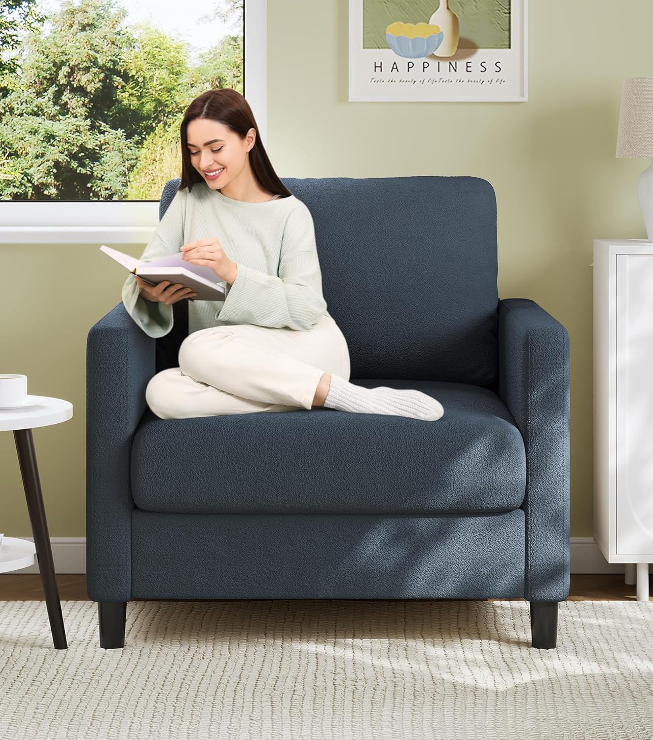Loveseat Sofa 51 Love Seat Comfy Corduroy Small Loveseat Tool-Free Setup Couch