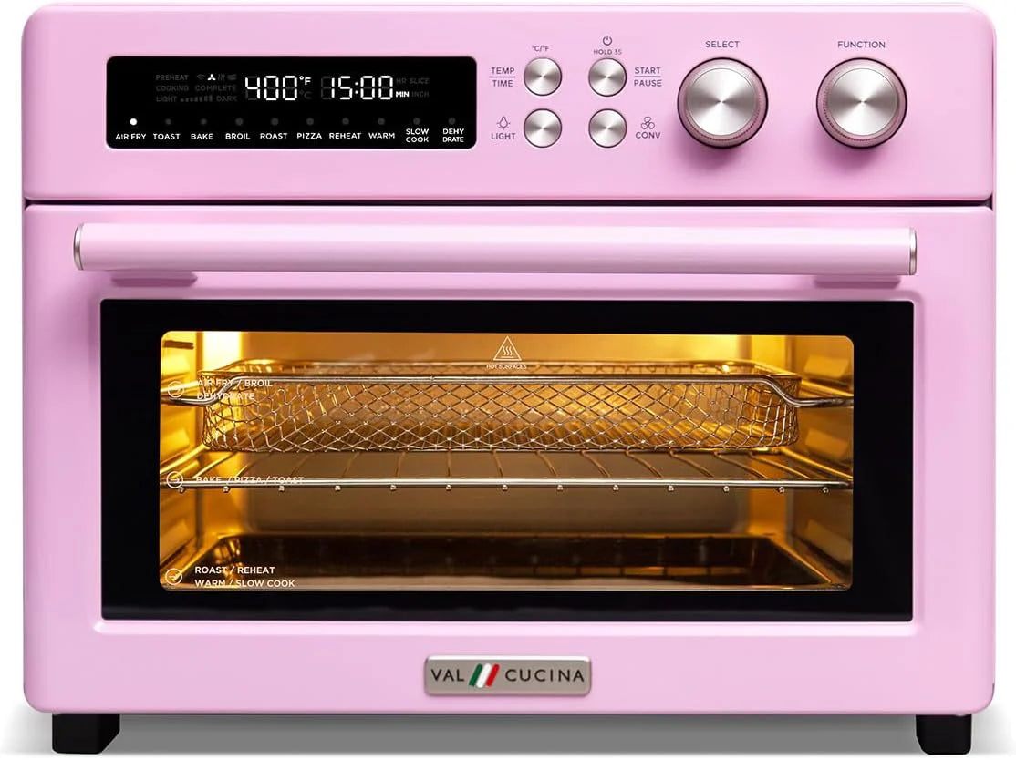 Infrared Heating Air Fryer Toaster Oven, Extra Large Countertop Convection Oven 10-in-1 Combo, 6-Slice Toast, Enamel Baking Pan Easy Clean with Recipe Book, Black Matte Stainless Steel