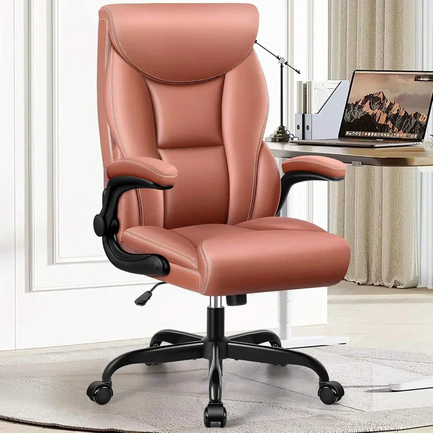 Office Chair Large High-Foot Computer Desk Chair Chair Lumbar Support Rotating Computer Chair