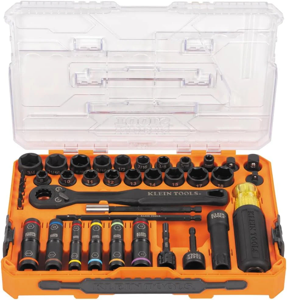 Klein Tools 65500KNECT KNECT Impact Socket Set SAE and Metric Pass Through Socket Set